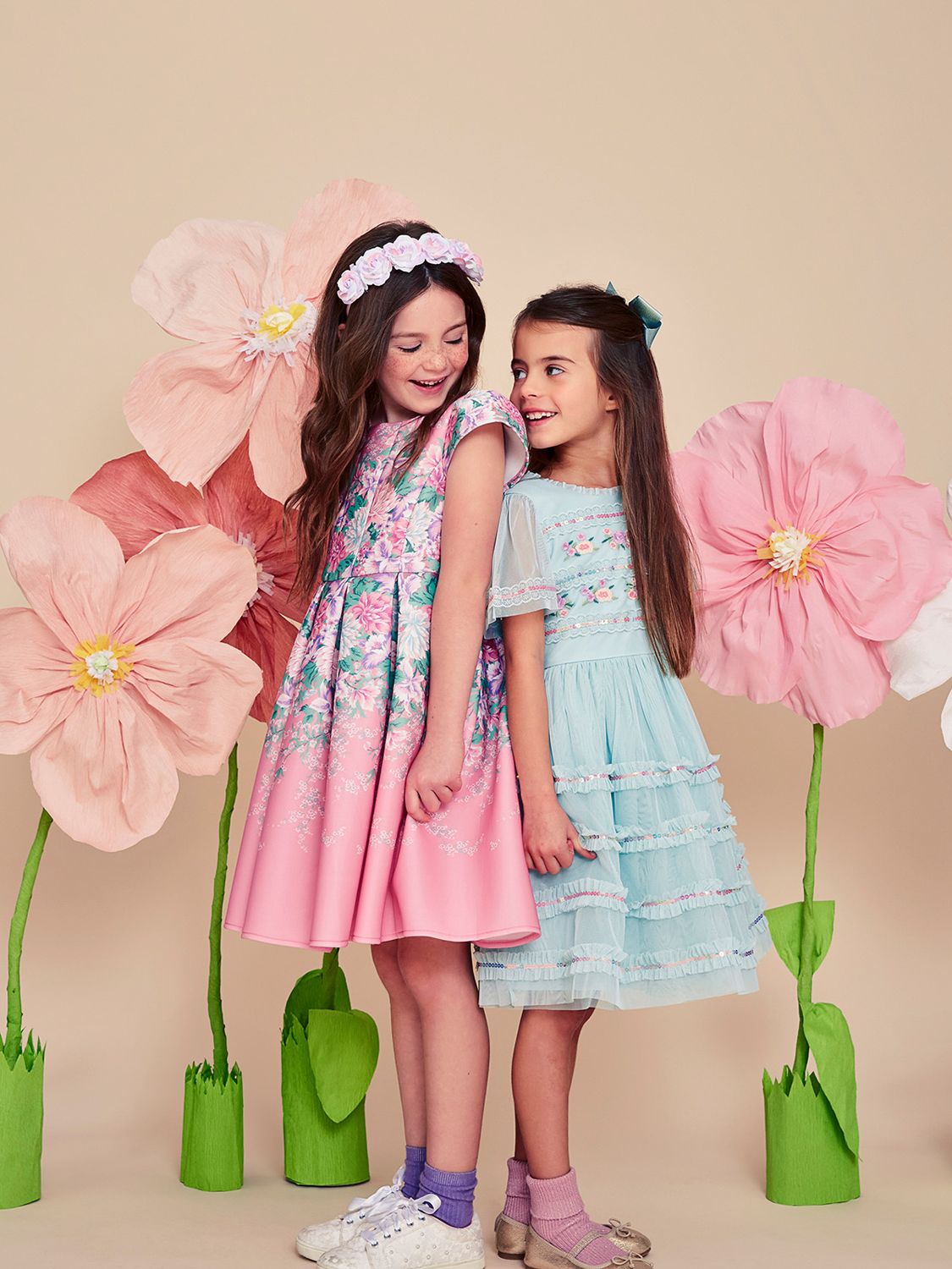 Monsoon Kids' Floral Printed Scuba Dress, Pink, 14-15 years