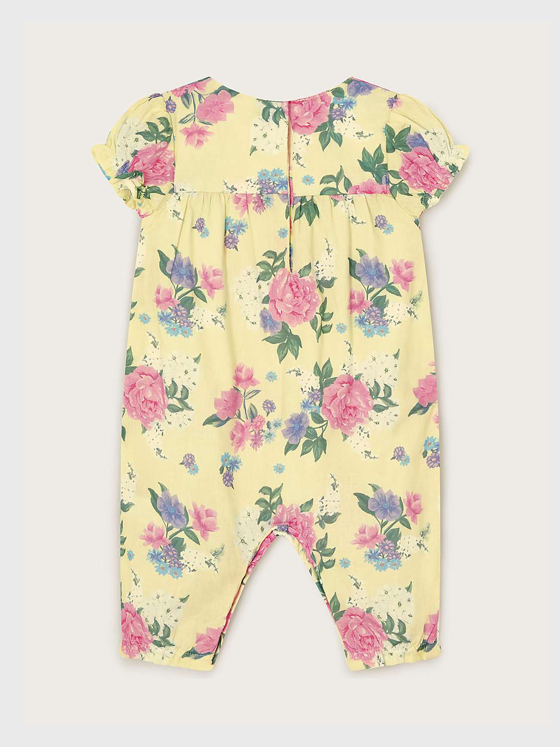 Buy Monsoon Baby Floral Print Romper, Yellow/Multi Online at johnlewis.com