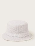 Monsoon Baby Broderie Bucket Hat, Ivory