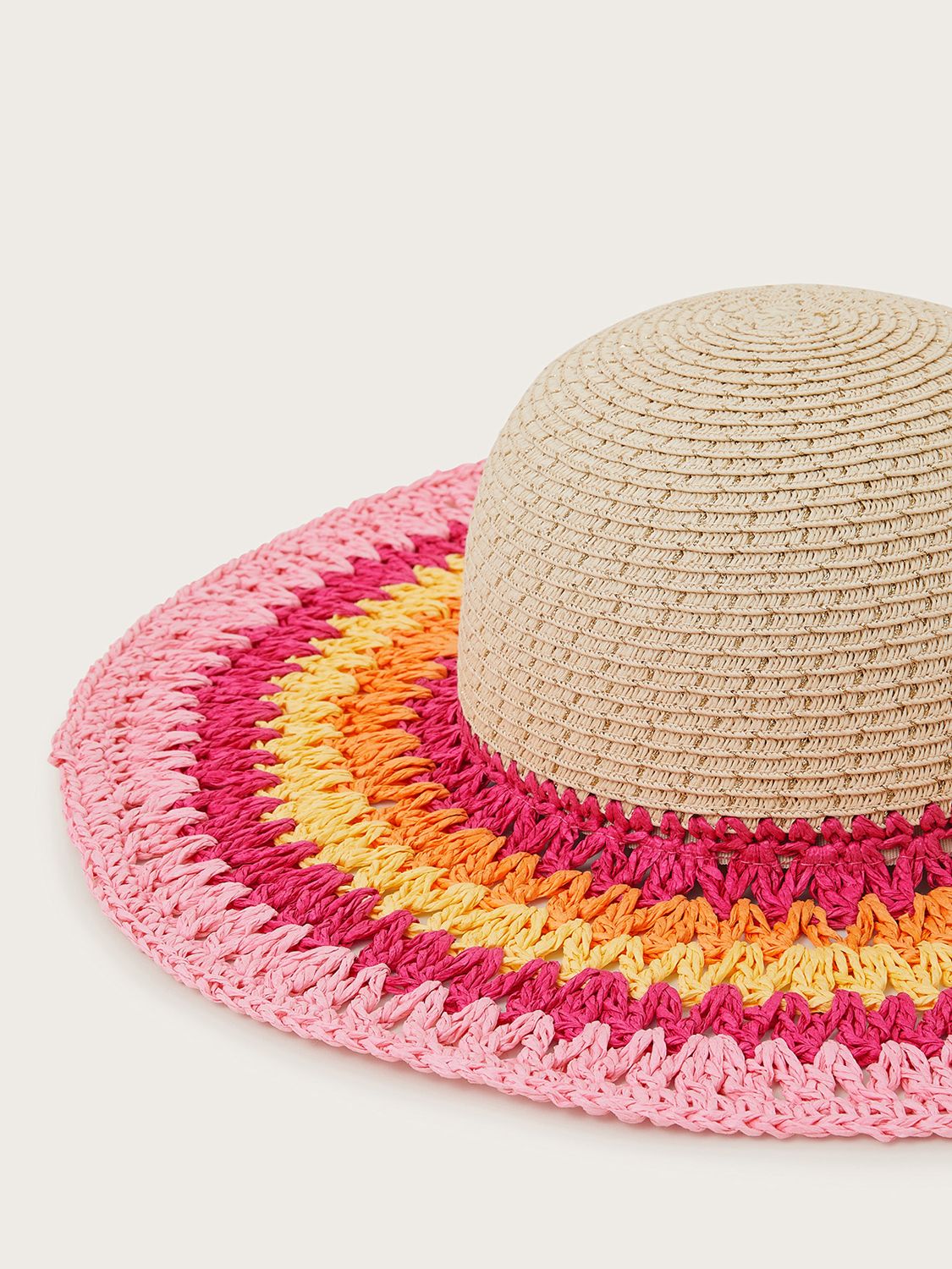 Monsoon Kids' Bright Crochet Floppy Hat, Multi, 3-6 years
