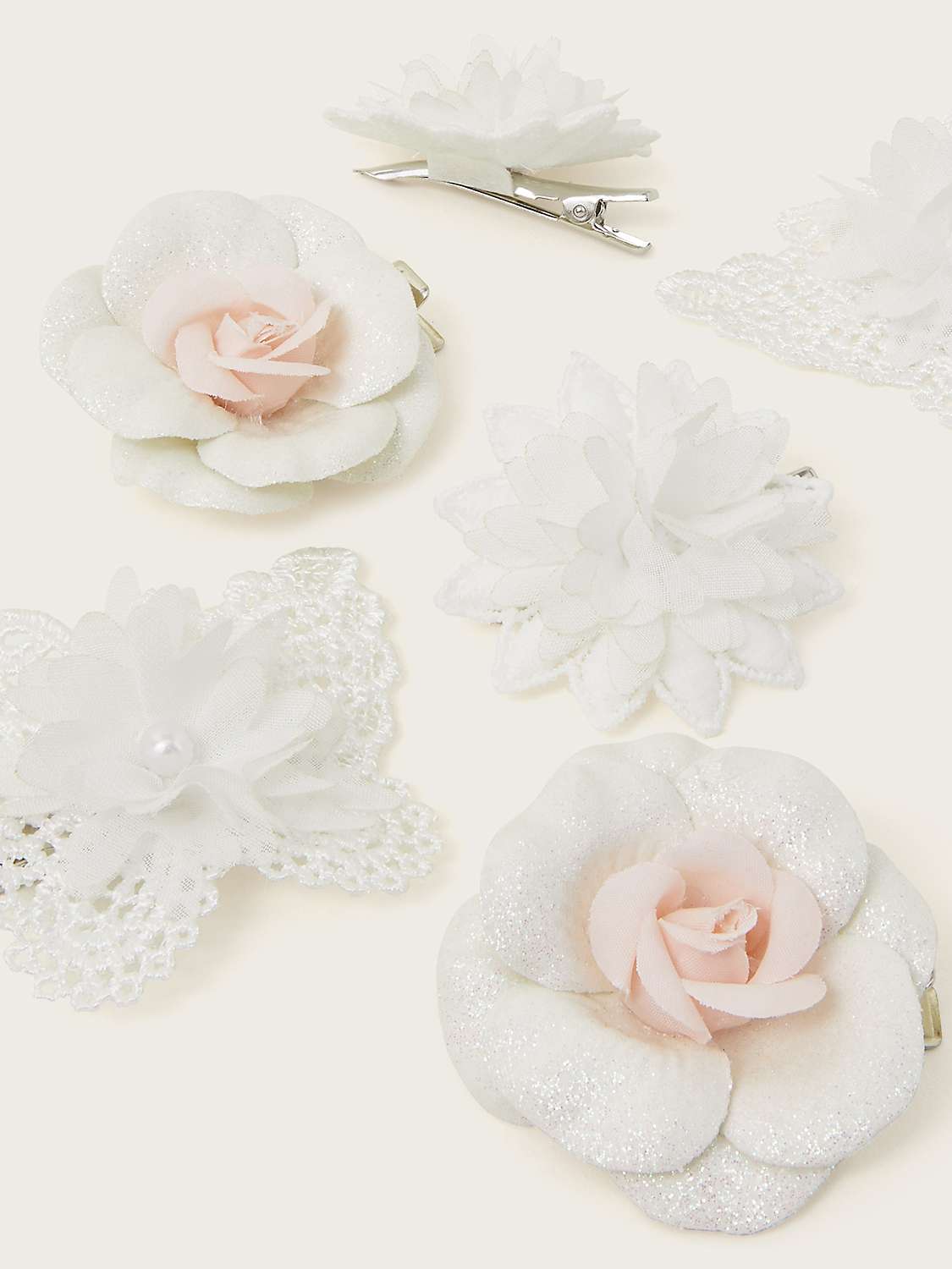 Buy Monsoon Kids' Bridesmaid Flower & Butterfly Hair Clips, Pack of Six, Ivory Online at johnlewis.com