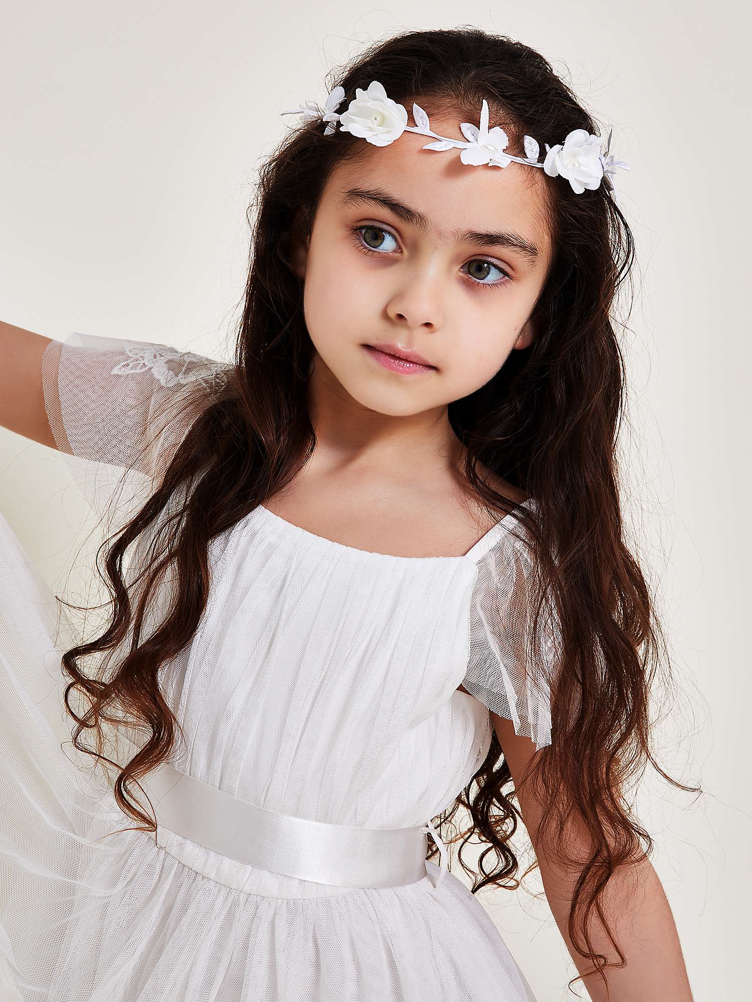Buy Monsoon Kids' Flower Girl Garland Headband, Ivory Online at johnlewis.com