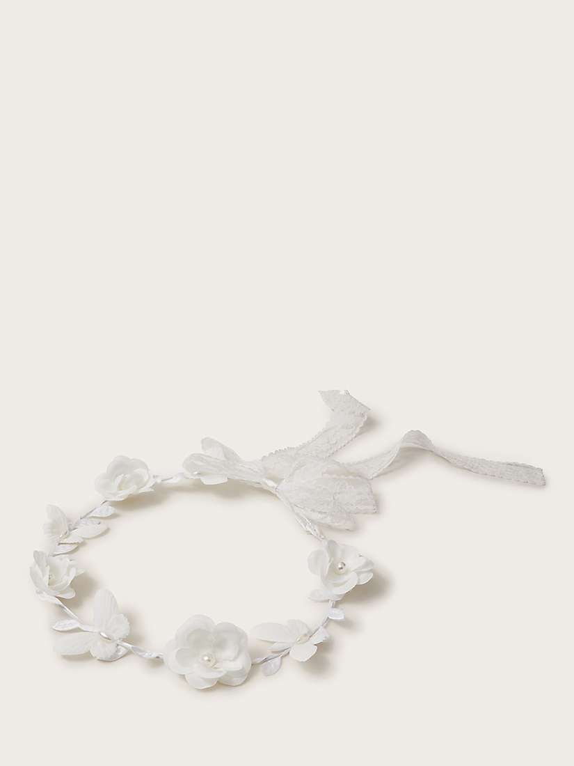 Buy Monsoon Kids' Flower Girl Garland Headband, Ivory Online at johnlewis.com