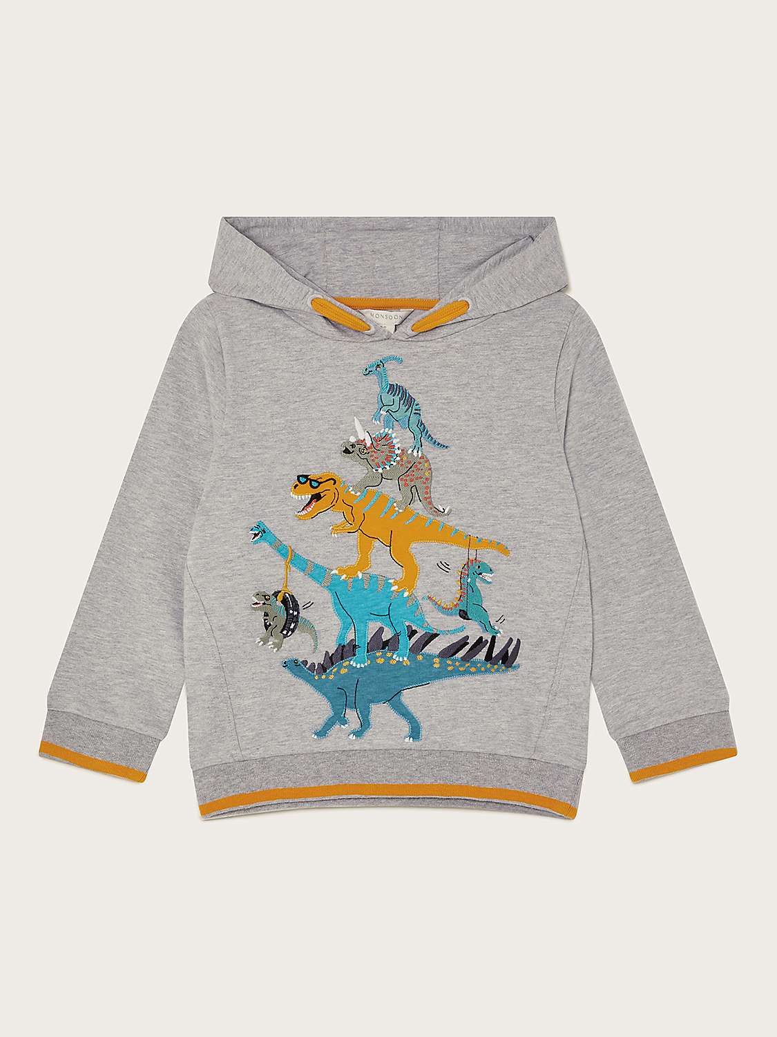 Buy Monsoon Kids' Dino Hoodie, Grey Online at johnlewis.com