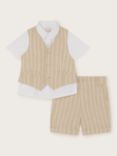 Monsoon Kids' Cooper Stripe Three-Piece Suit, Stone