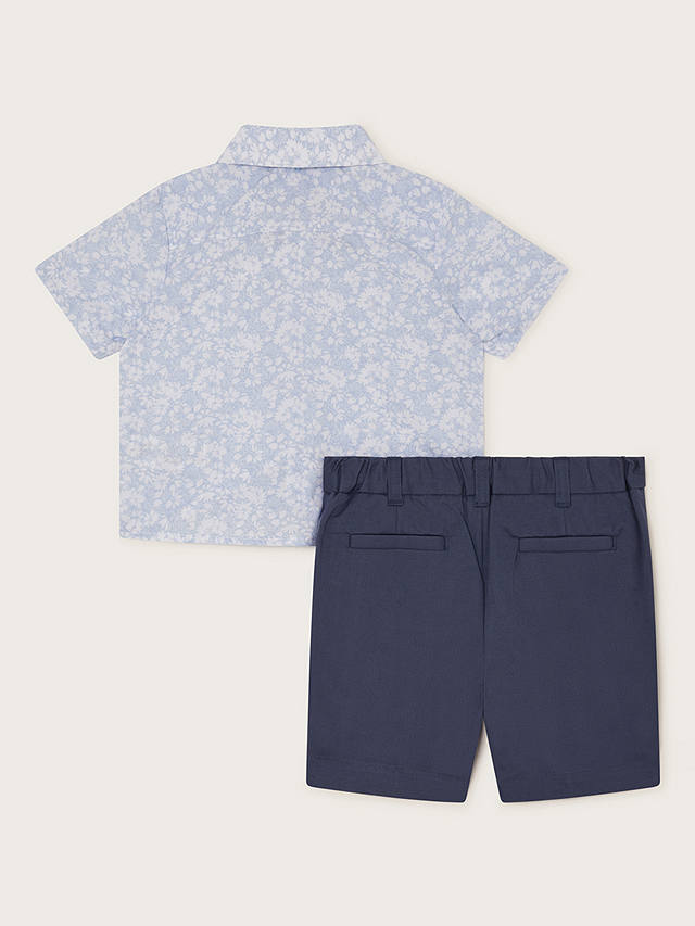 Monsoon Kids' Ditsy Shirt & Shorts Set, Blue