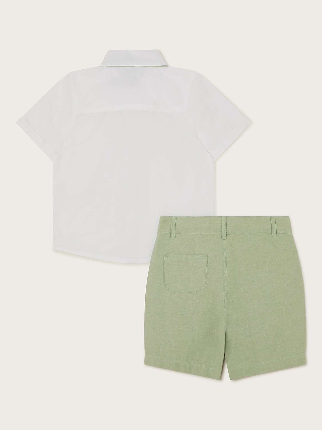 Buy Monsoon Kids' Smart Shirt, Shorts & Bow Tie Set, Sage/White Online at johnlewis.com