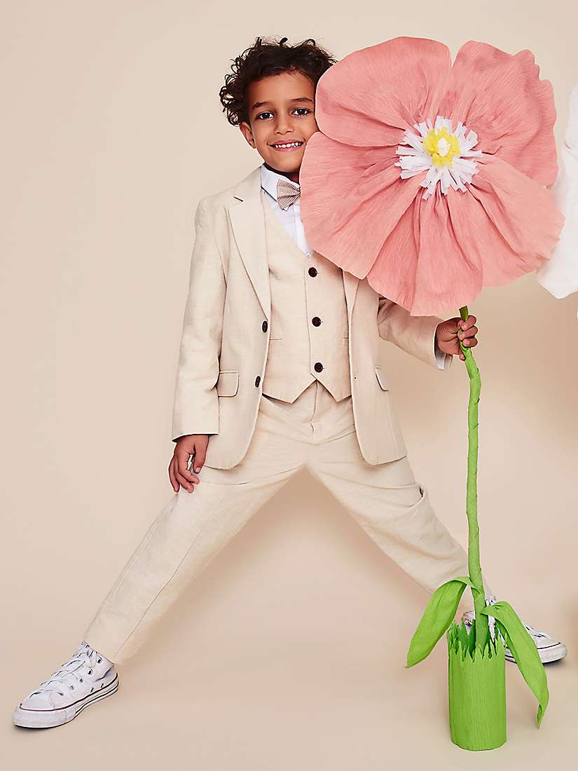 Buy Monsoon Kids' Linen Blend 4-Piece Suit, Stone Online at johnlewis.com