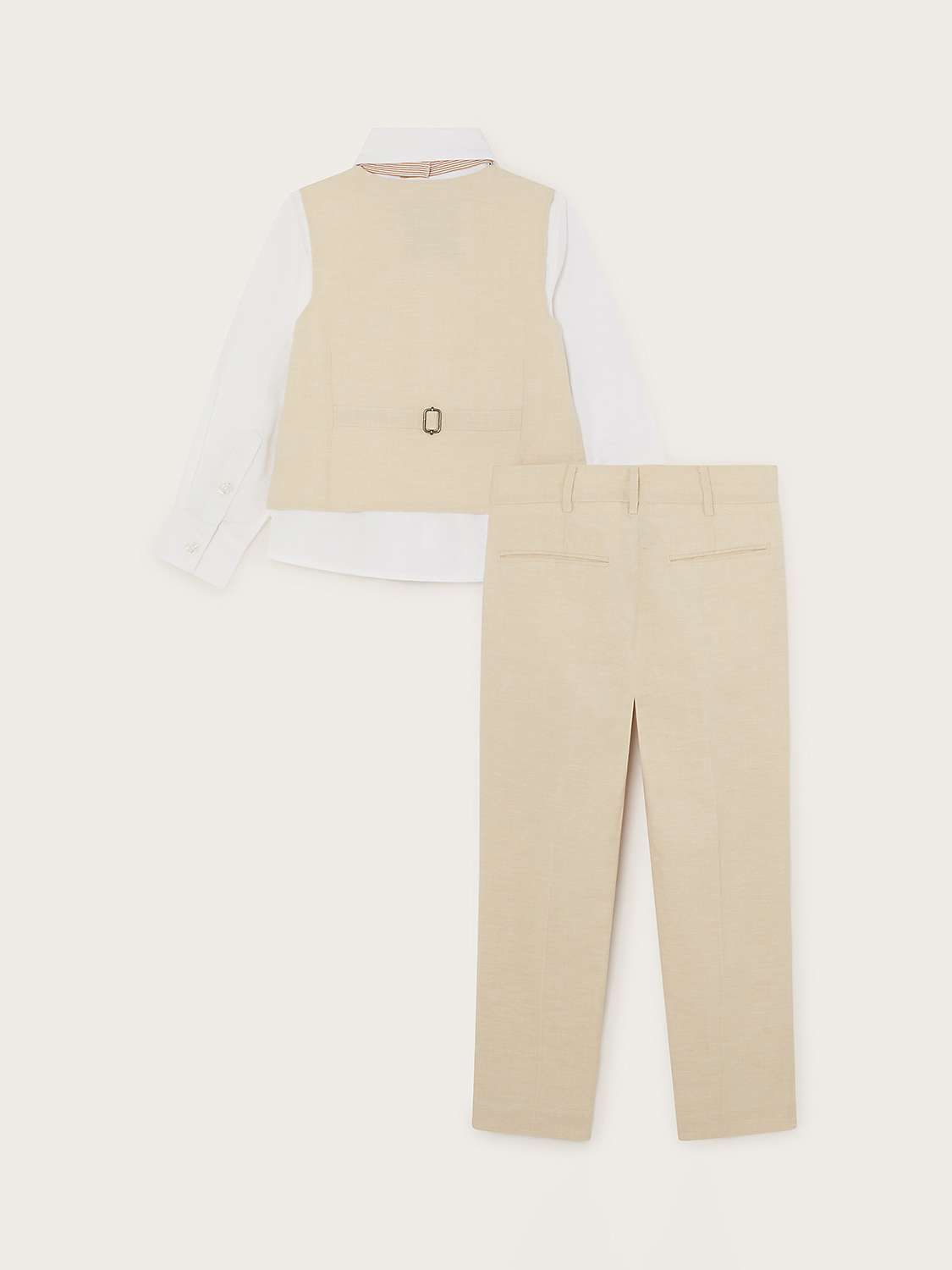 Buy Monsoon Kids' Linen Blend 4-Piece Suit, Stone Online at johnlewis.com