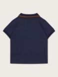 Monsoon Kids' Short Sleeve V Neck Polo, Navy, Navy