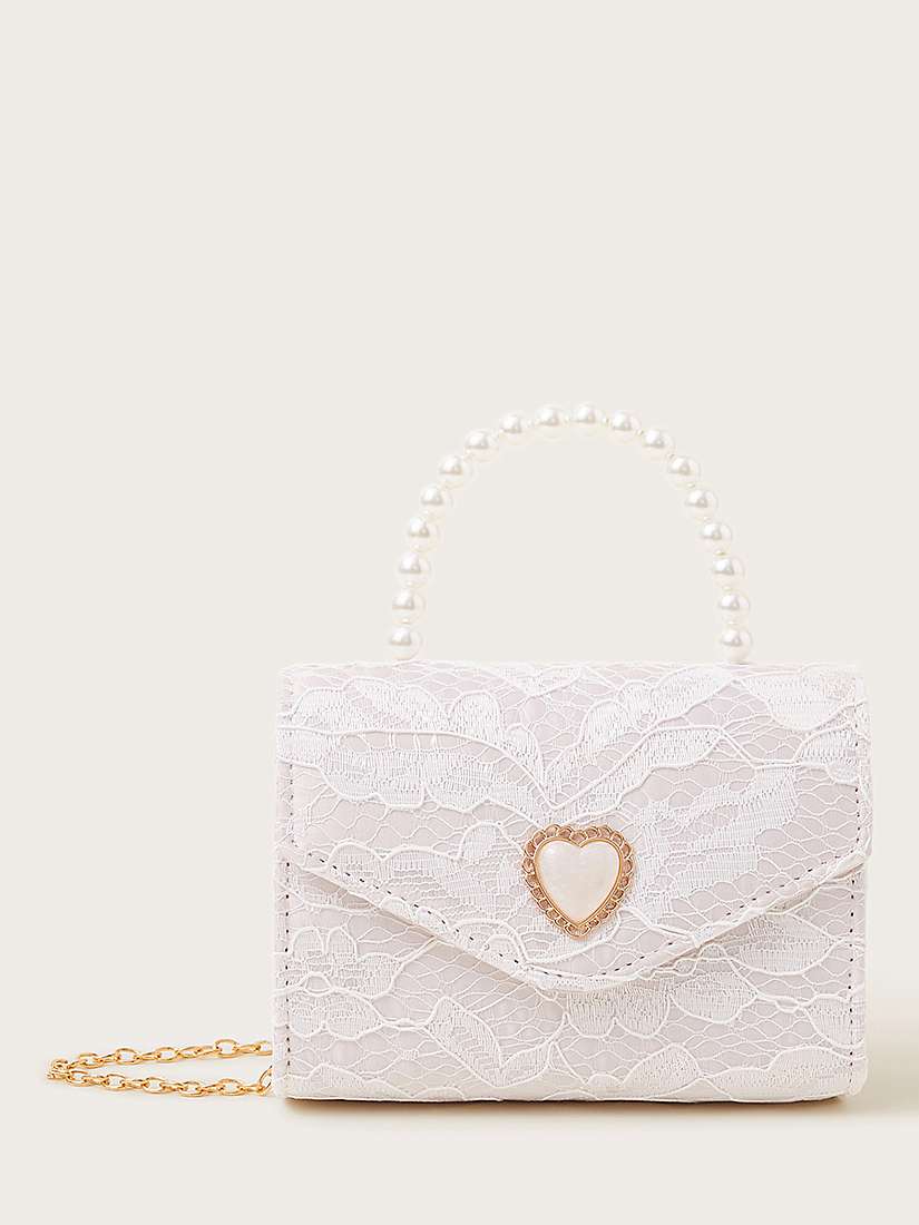 Buy Monsoon Kids' Lolita Lace Pearl Bridesmaid Bag, Pink Online at johnlewis.com
