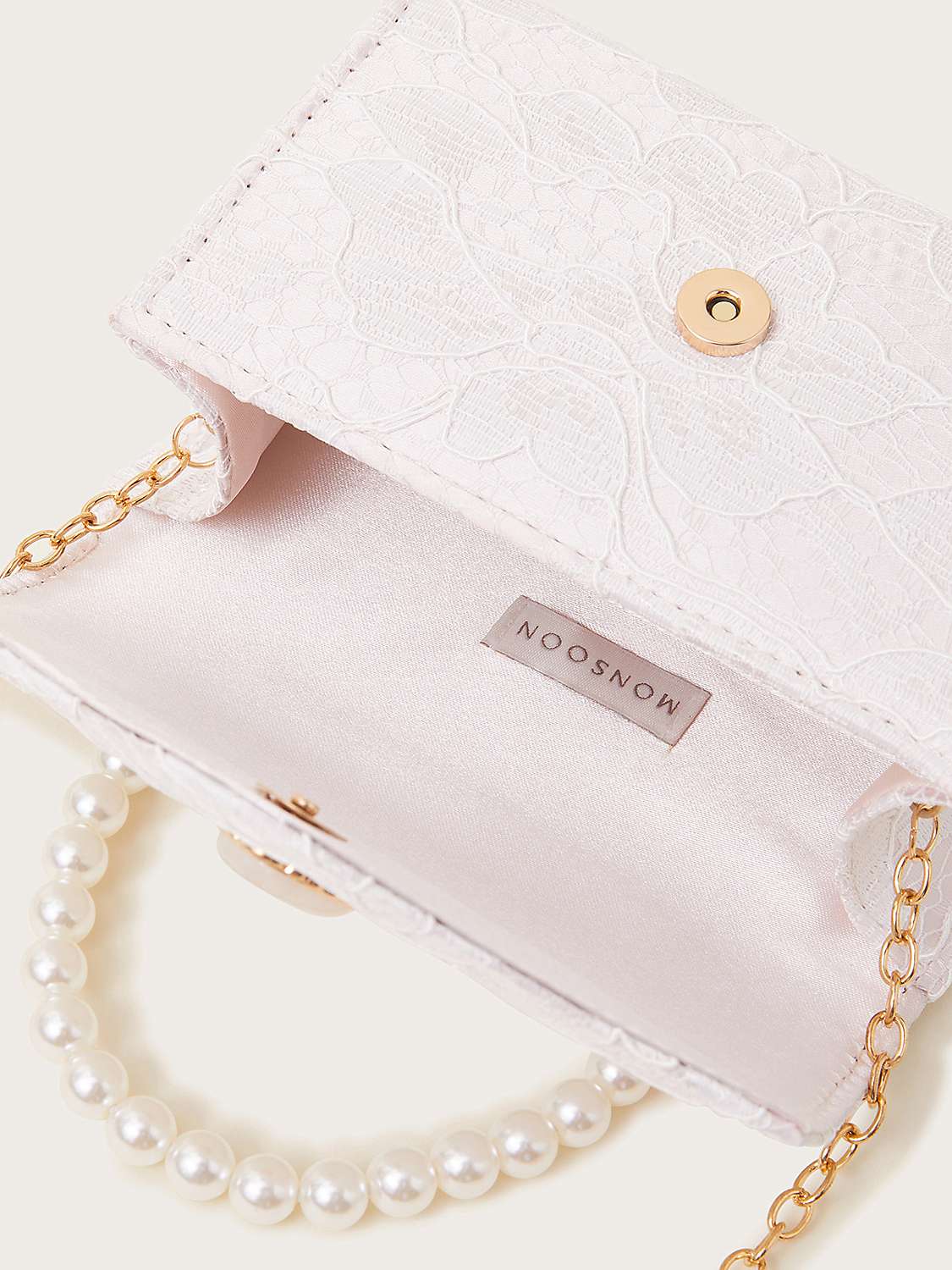 Buy Monsoon Kids' Lolita Lace Pearl Bridesmaid Bag, Pink Online at johnlewis.com
