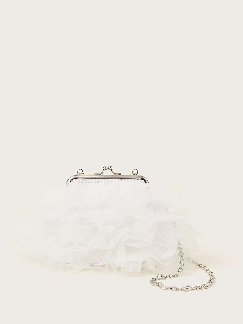 Buy Monsoon Kids' Tulle Ruffle Bridesmaid Bag, Ivory Online at johnlewis.com