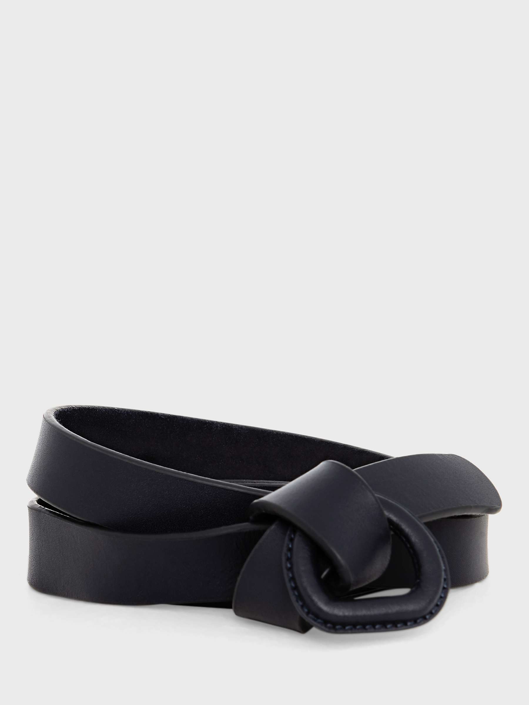 Buy Hobbs Lexi Leather Knotted Belt, Navy Online at johnlewis.com