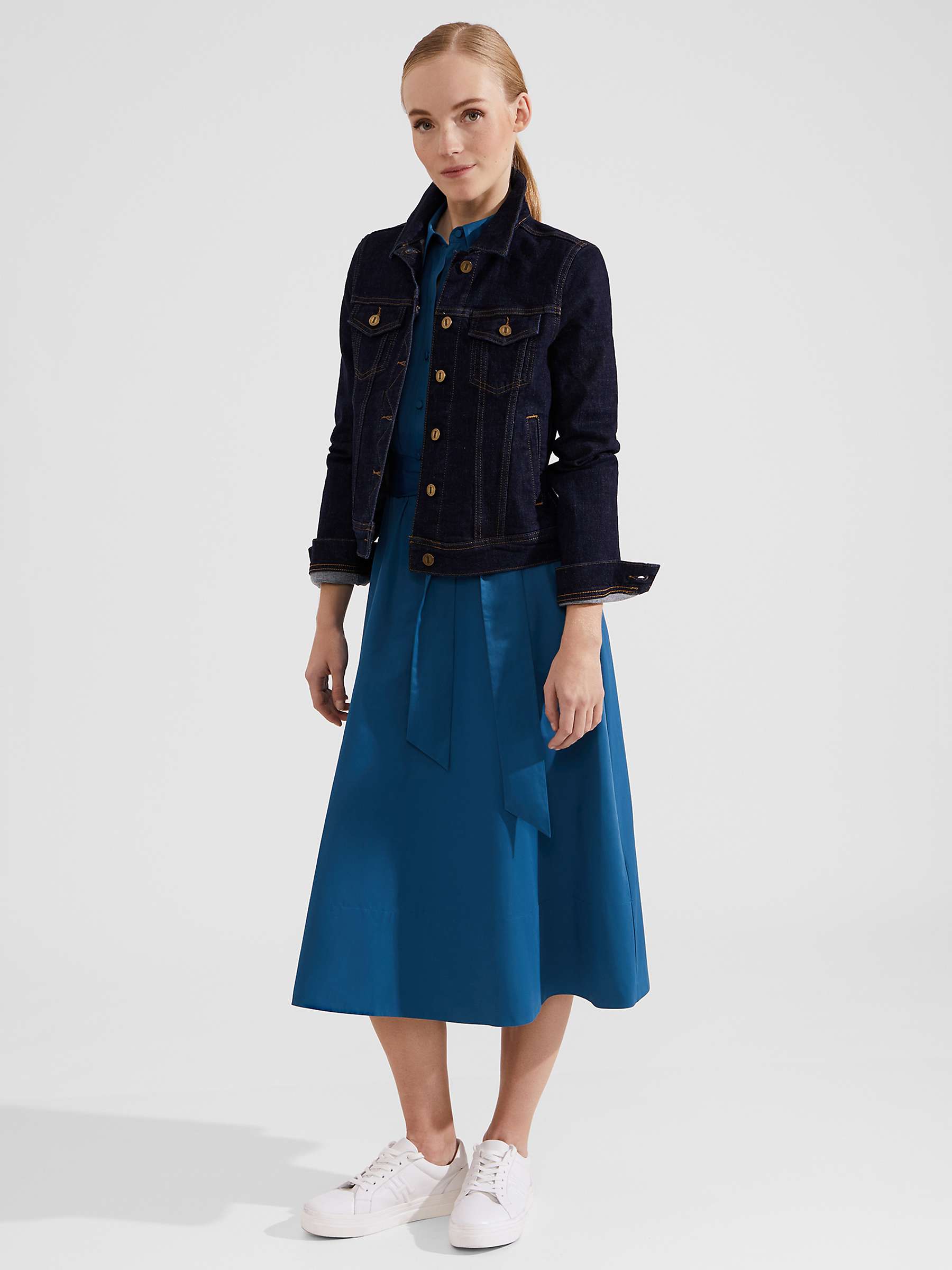 Buy Hobbs Ivana Midi Shirt Dress, Lyons Blue Online at johnlewis.com