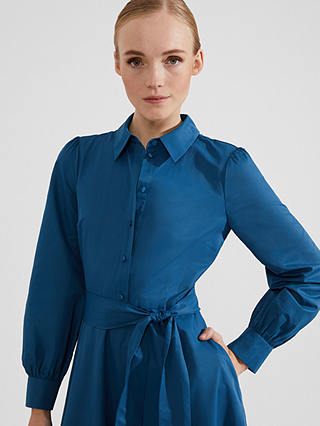 Hobbs Ivana Midi Shirt Dress, Lyons Blue