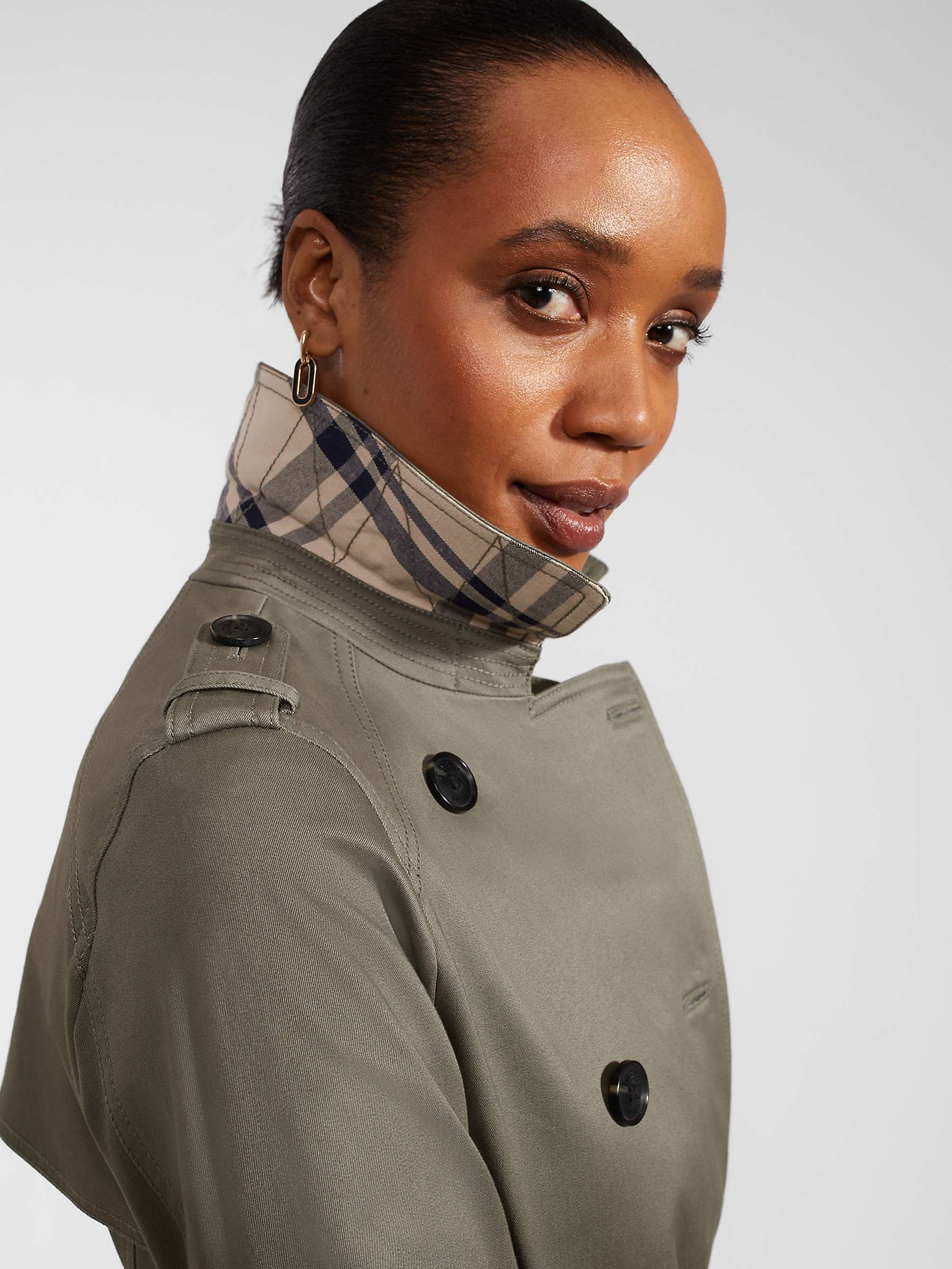 Buy Hobbs Lisa Double Breasted Trench Coat, Olive Green Online at johnlewis.com