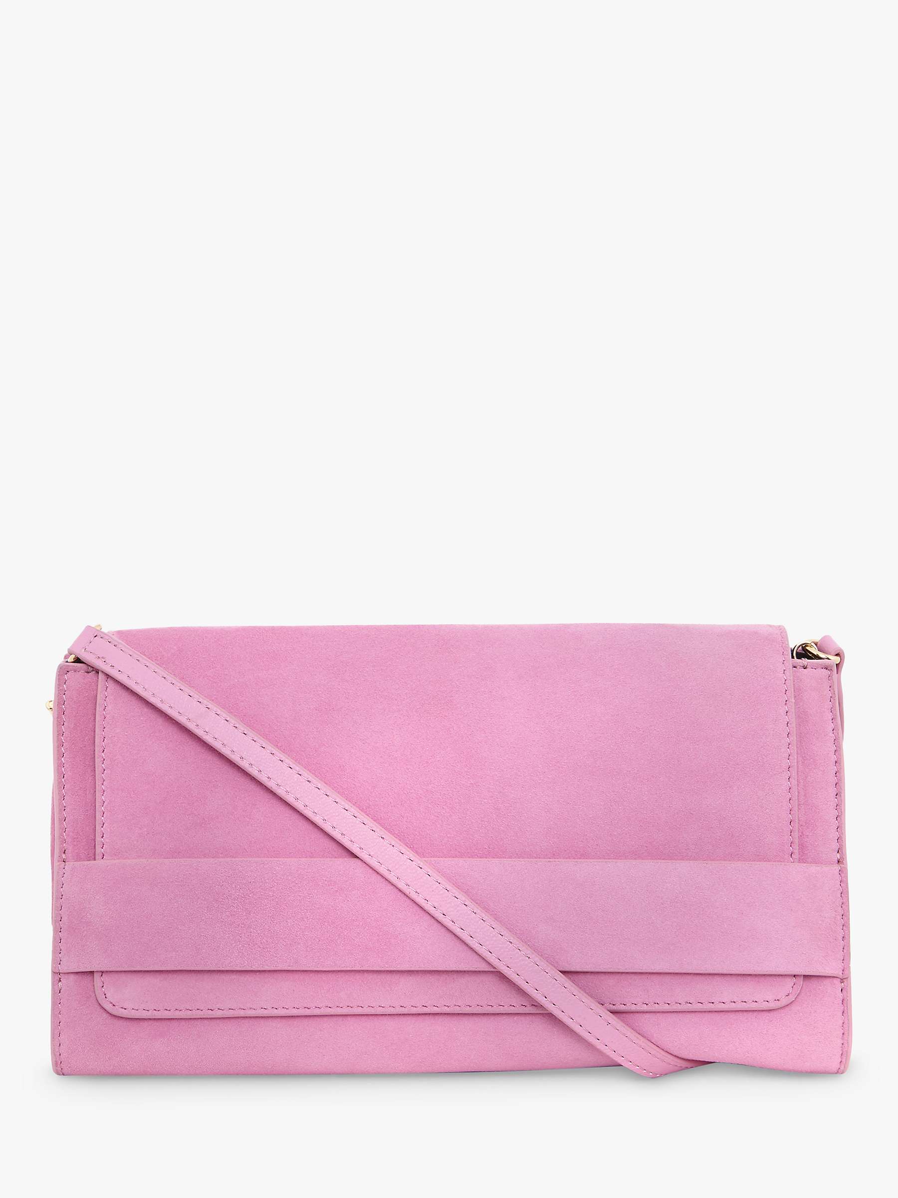 Buy Hobbs Cambridge Leather Clutch Bag, Carnation Pink Online at johnlewis.com