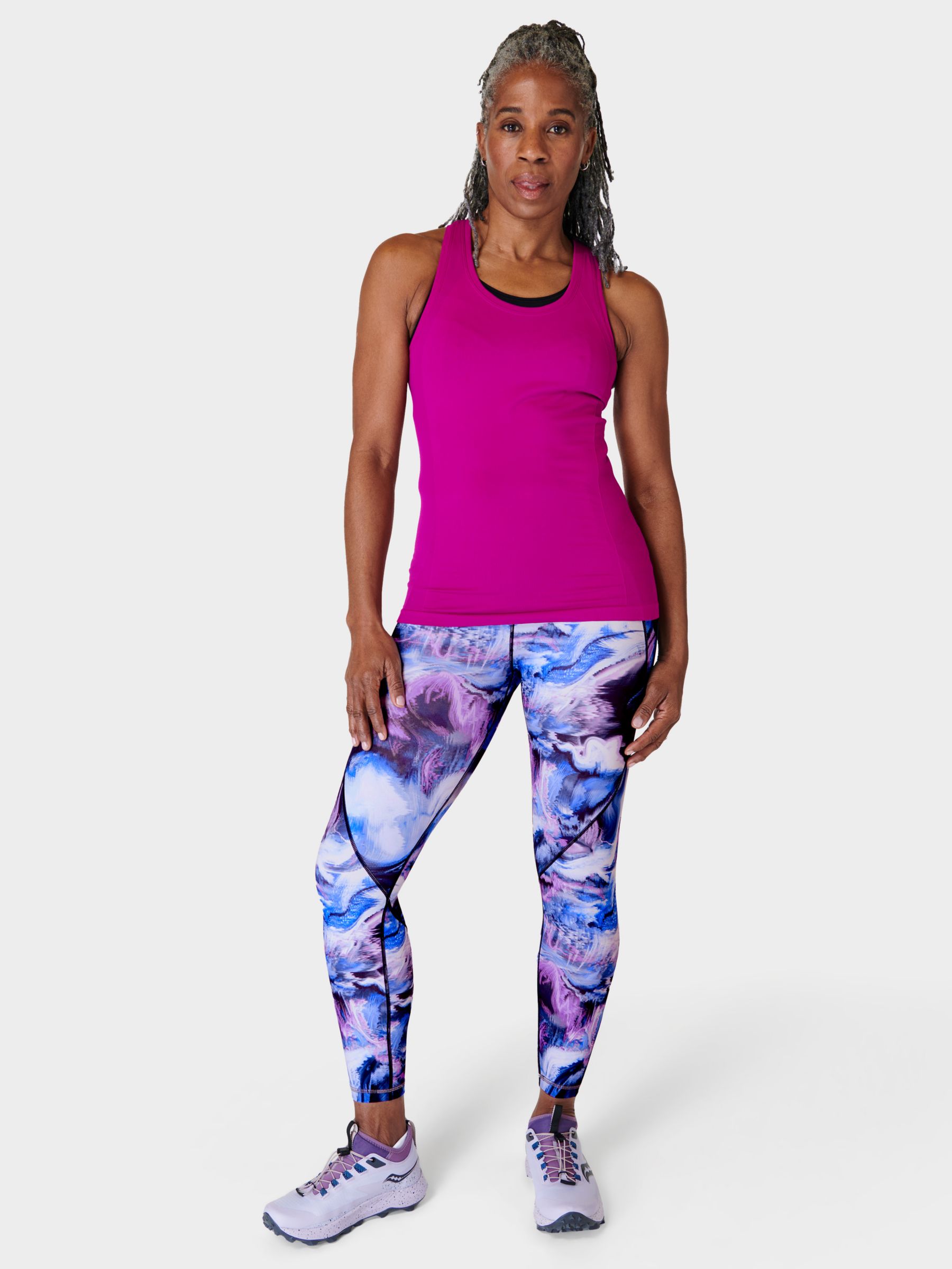 Sweaty Betty Power 7/8 Pro Gym Leggings, Blue Virtual Landscape, XXS