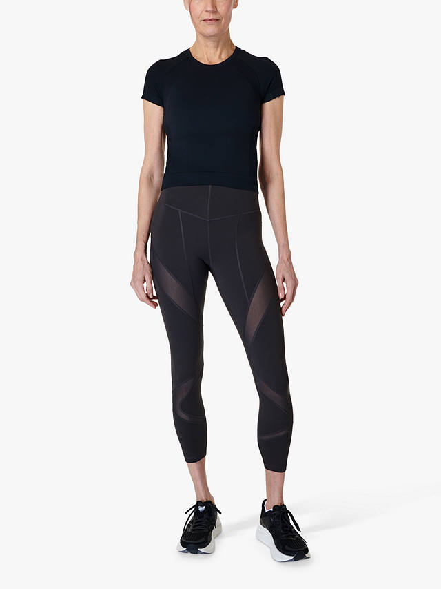 Sweaty Betty Power Illusion Mesh 7/8 Gym Leggings, Dark Grey