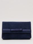 Phase Eight Satin Bow Clutch Bag, Navy