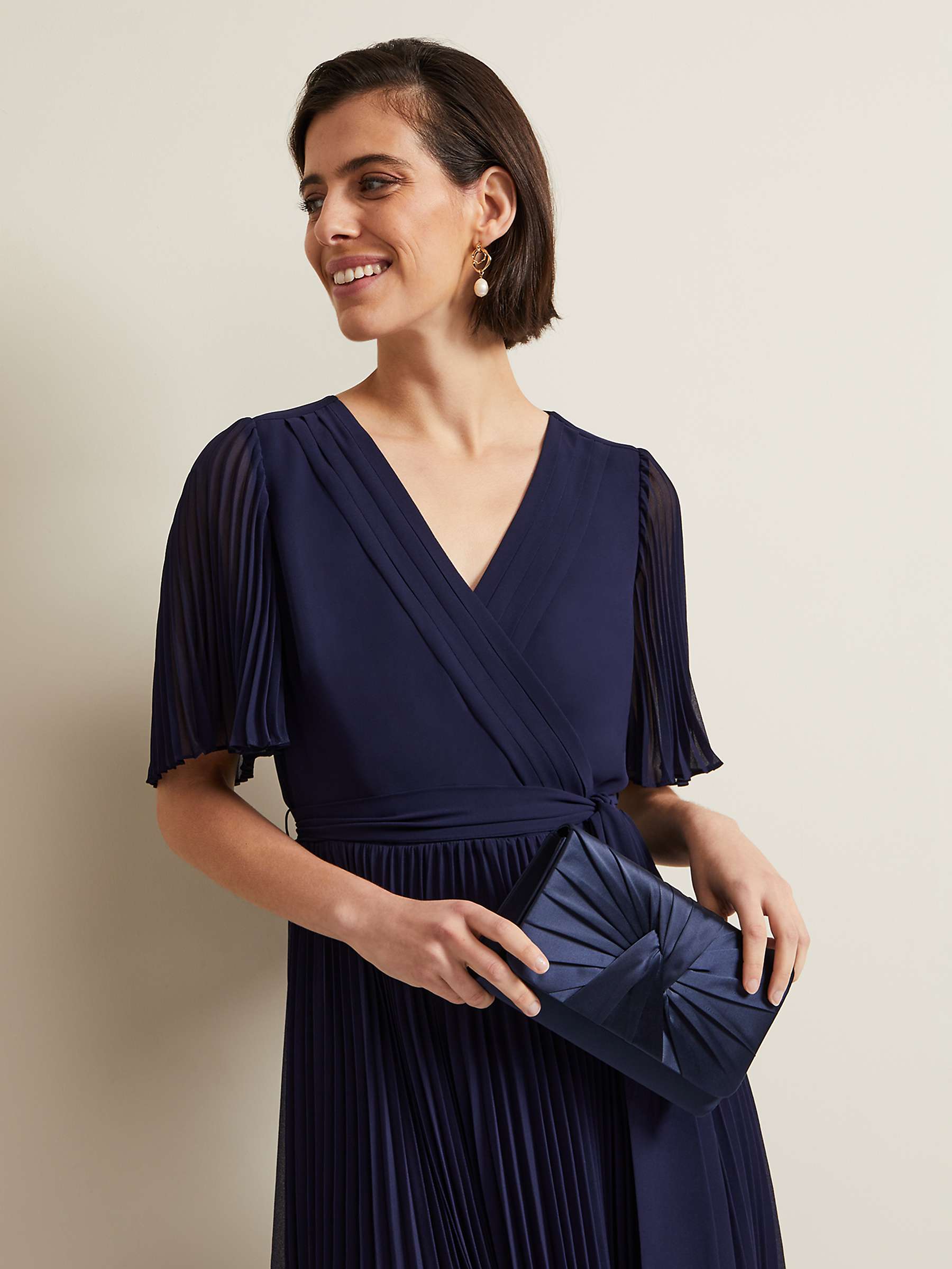 Buy Phase Eight Twist Front Satin Clutch Bag Online at johnlewis.com