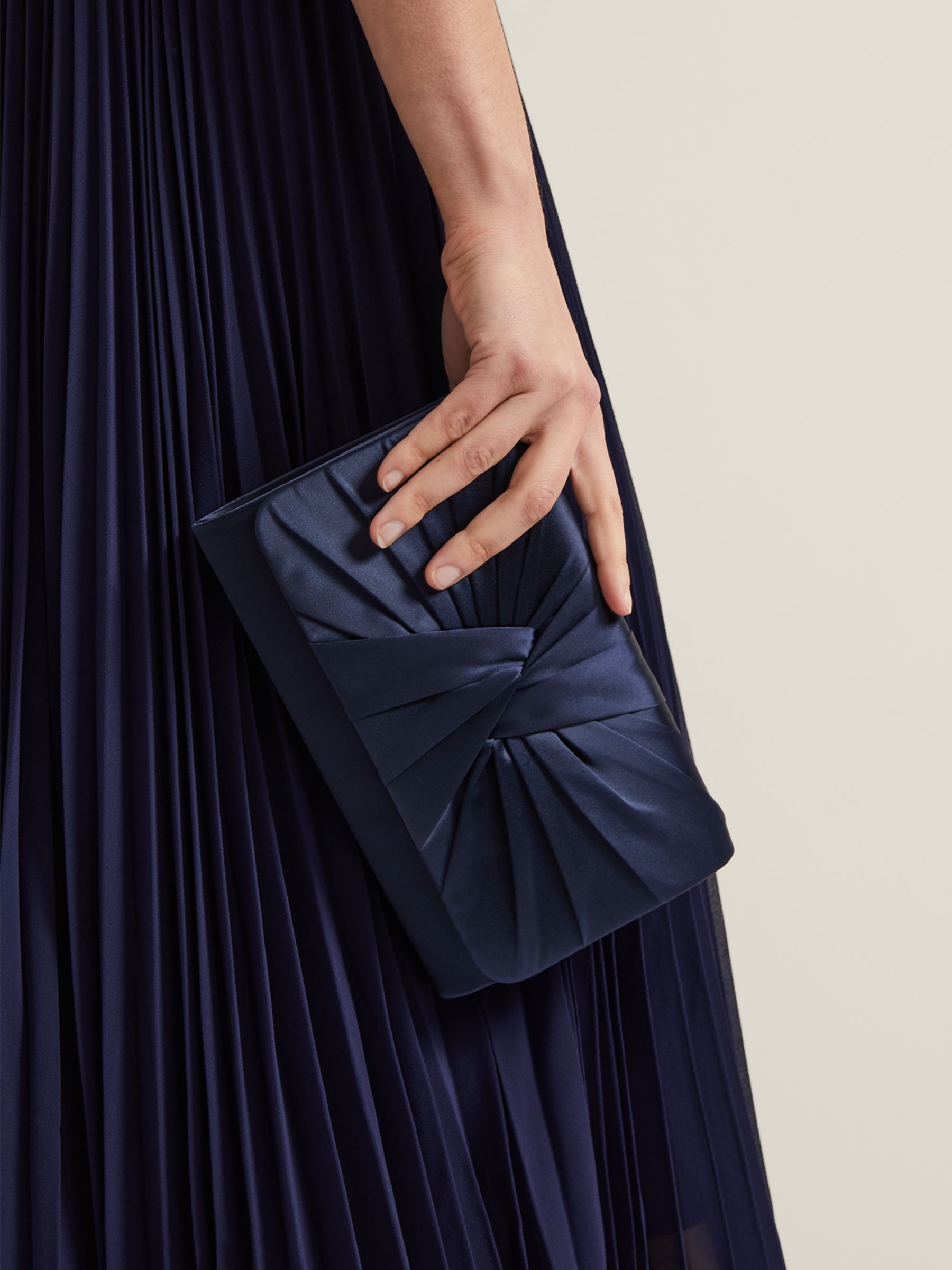 Buy Phase Eight Twist Front Satin Clutch Bag Online at johnlewis.com