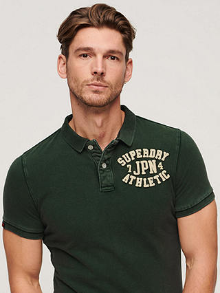 Superdry Vintage Athletic Polo Shirt, Enamel Green