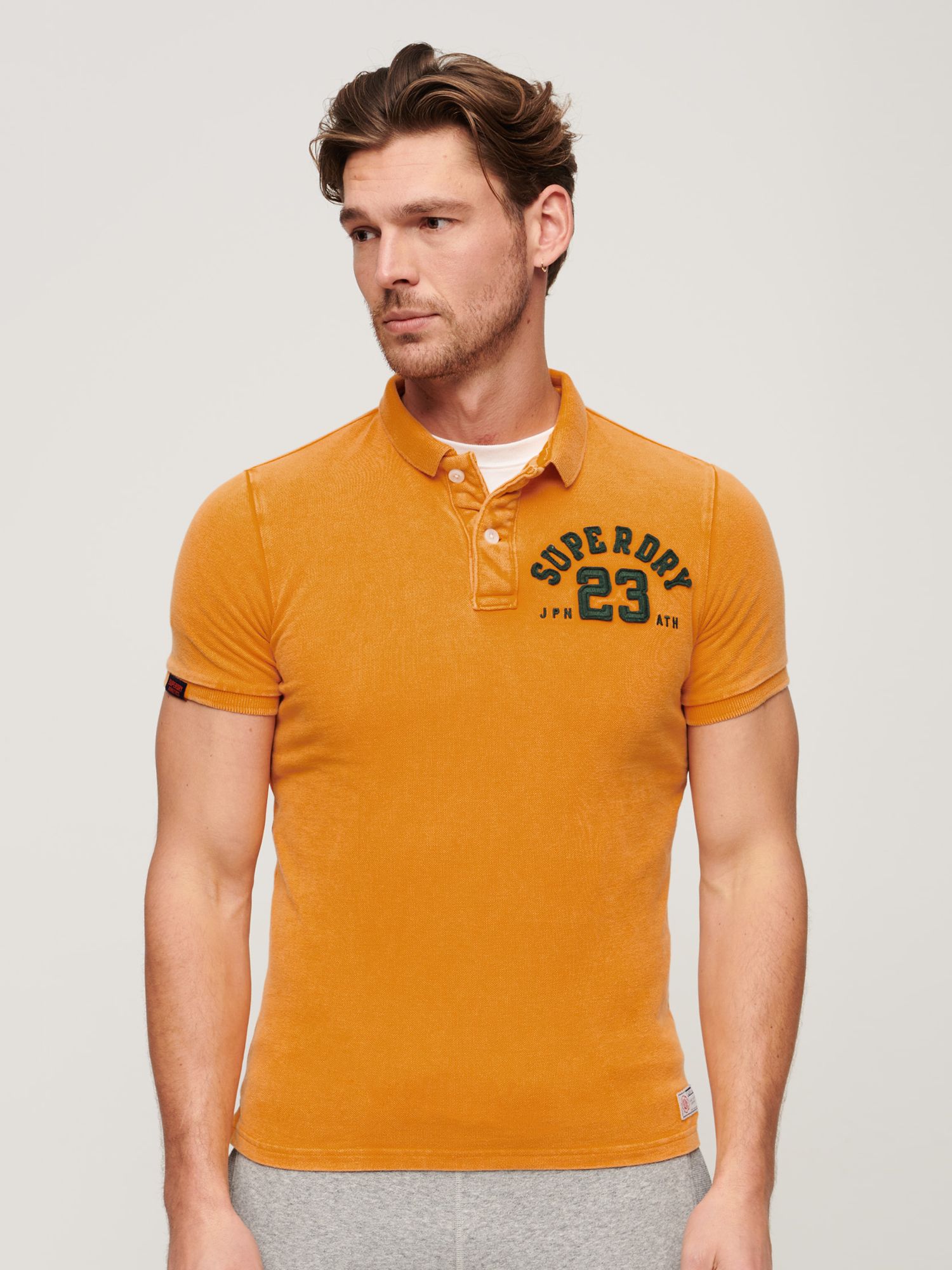 Superdry Vintage Athletic Polo Shirt, Track Gold, S