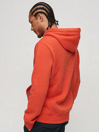 Superdry Essential Overhead Logo Hoodie, Bright Orange Marl