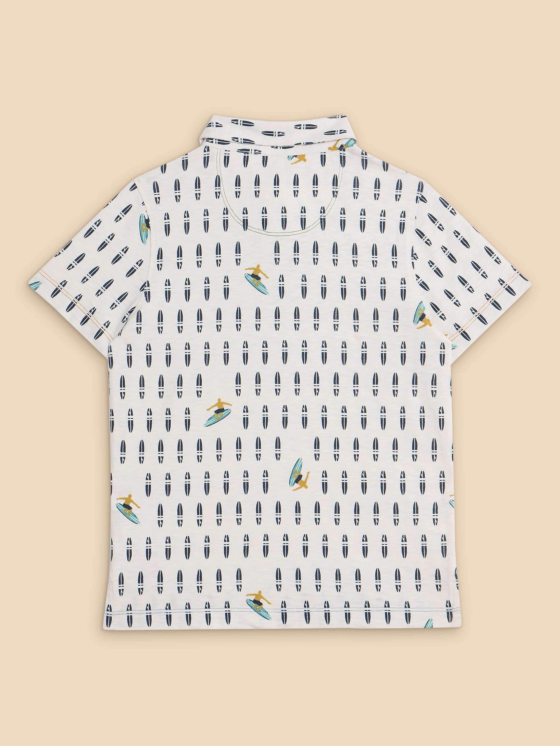 Buy White Stuff Kids' Surfers Print Polo Shirt, Ivory/Multi Online at johnlewis.com