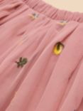 White Stuff Kids' Tulle Embroidered Mini Skirt, Pink