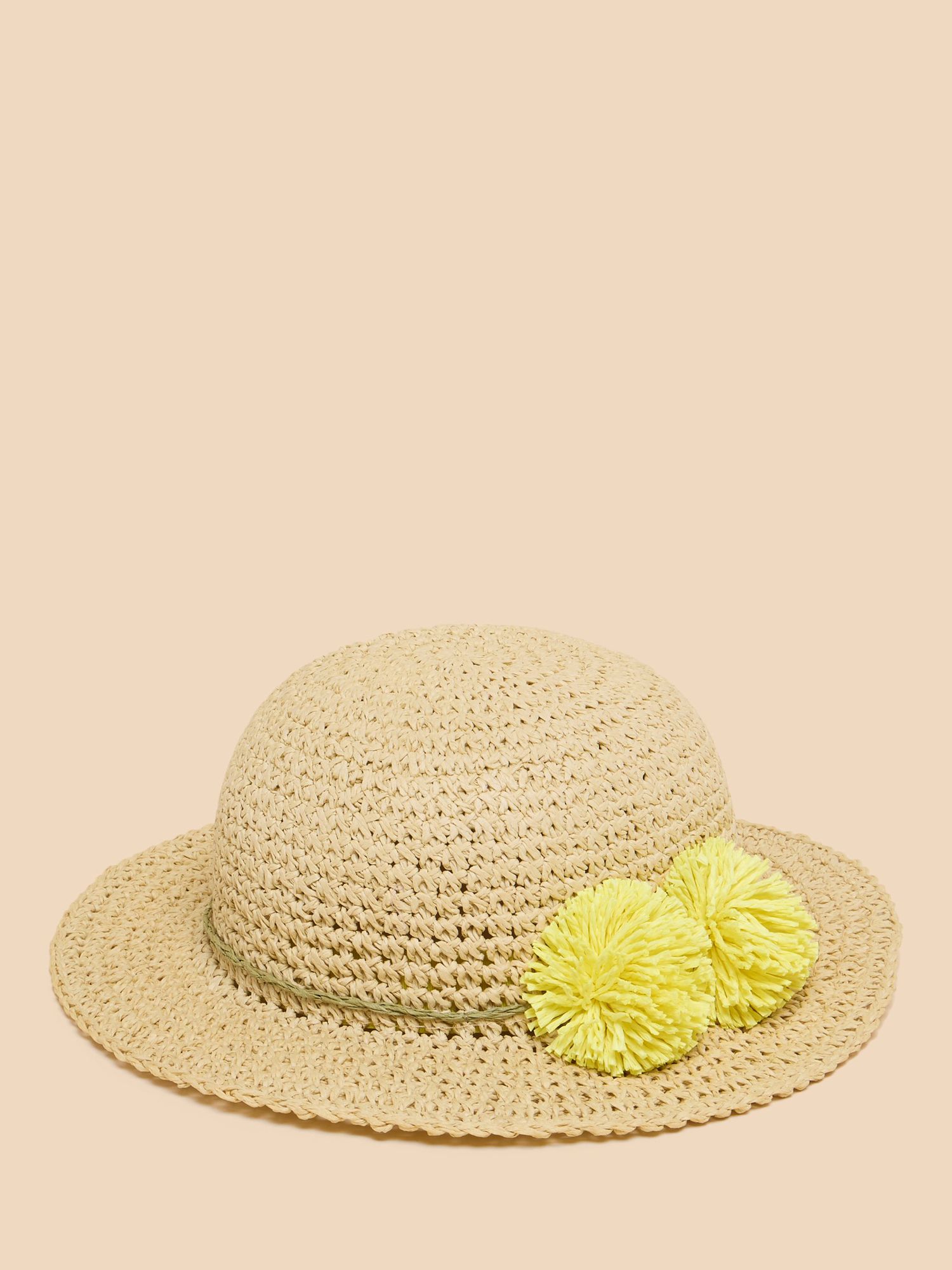 White Stuff Kids' Sun Hat, Natural/Yellow, S-M