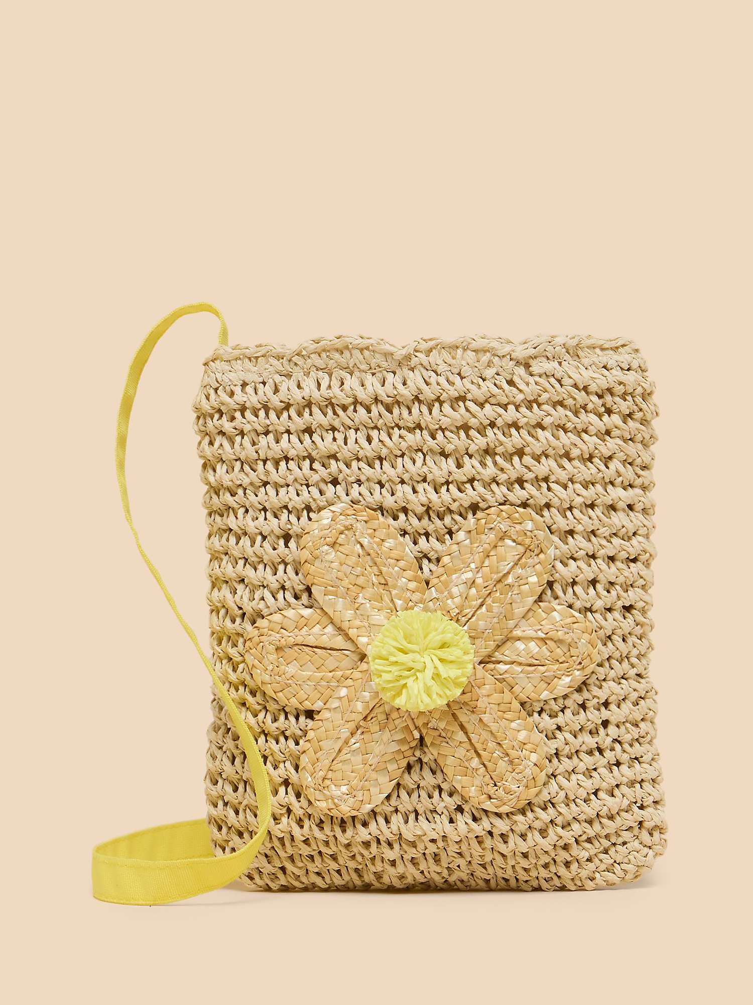 Buy White Stuff Kids' Flower Embroidered Bag, Natural Online at johnlewis.com