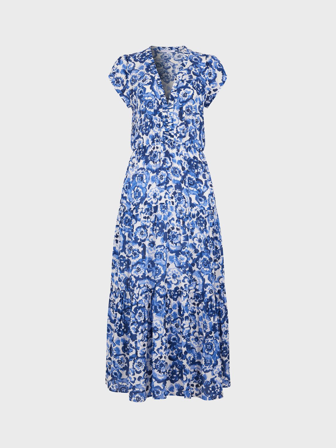 Gerard Darel Euranie Midi Floral Dress, Indigo, 14