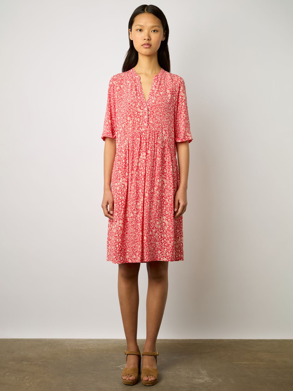 Gerard Darel Ennalita Floral Print Tunic Dress, Pink/Multi, 10