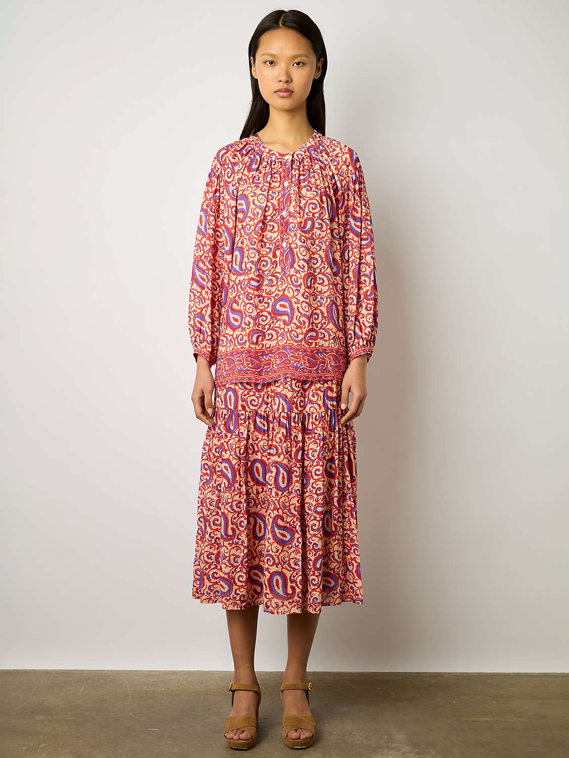 Buy Gerard Darel Adena Abstract Print Blouse, Nude/Multi Online at johnlewis.com