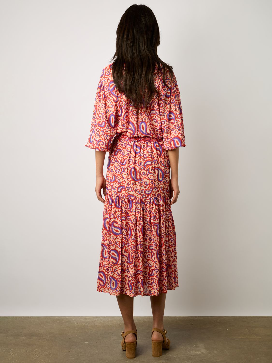 Buy Gerard Darel Damya Abstract Print Midi Skirt, Nude/Multi Online at johnlewis.com
