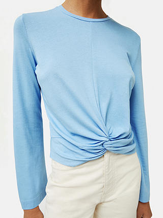 Jigsaw Knotted Front Long Sleeve Top, Blue