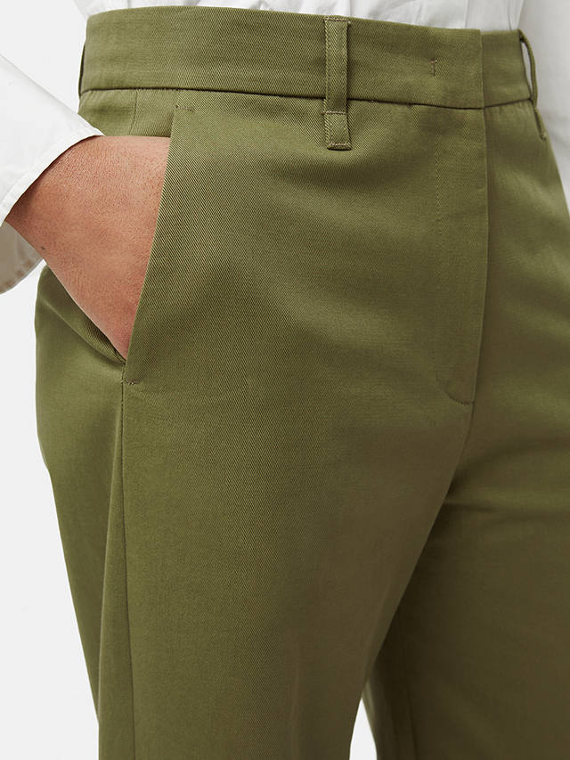 Jigsaw Nevis Barrel Leg Chino Trousers, Green
