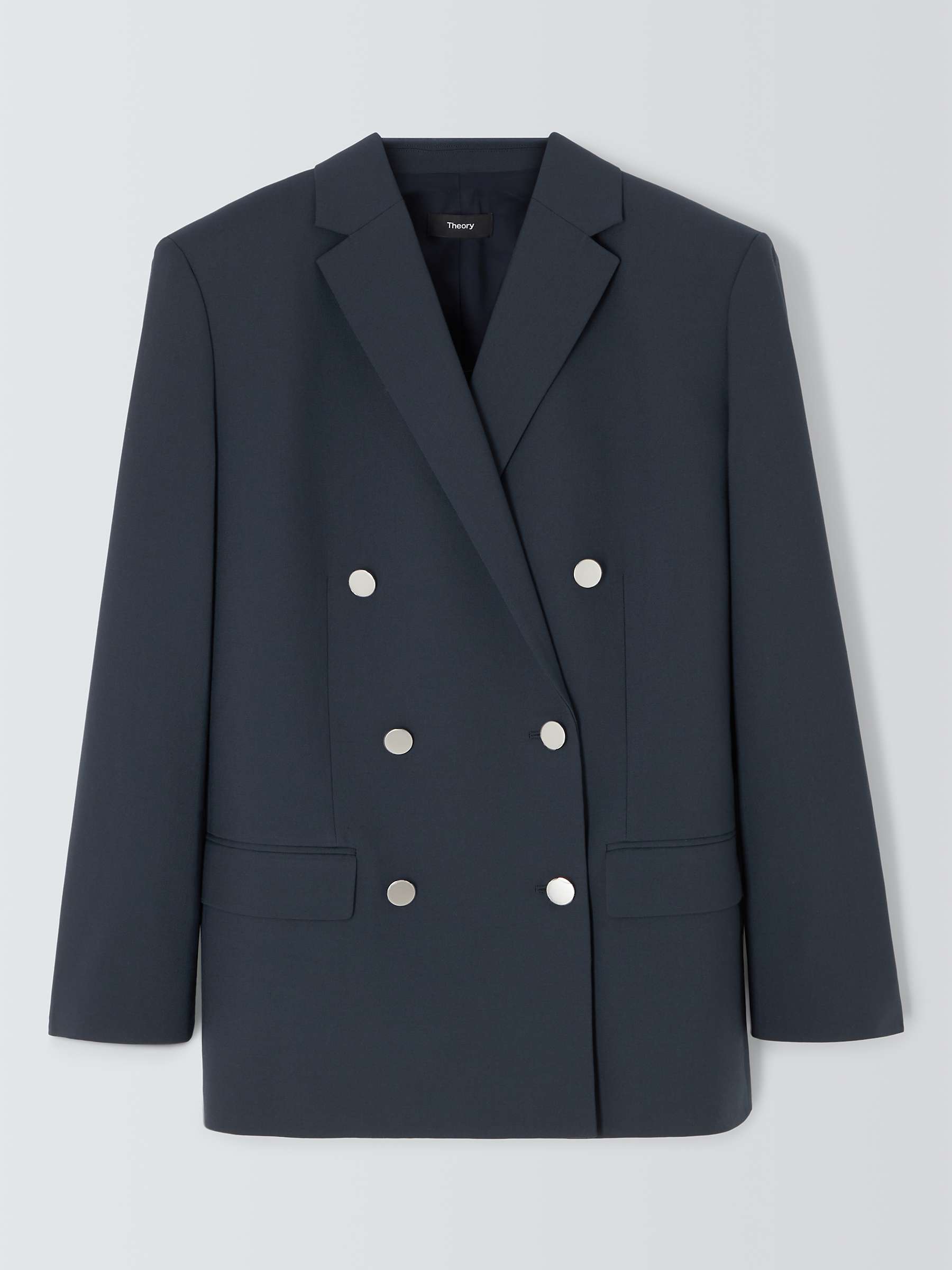Buy Theory Boxy Double Breasted Jacket, Nocturne Navy Online at johnlewis.com