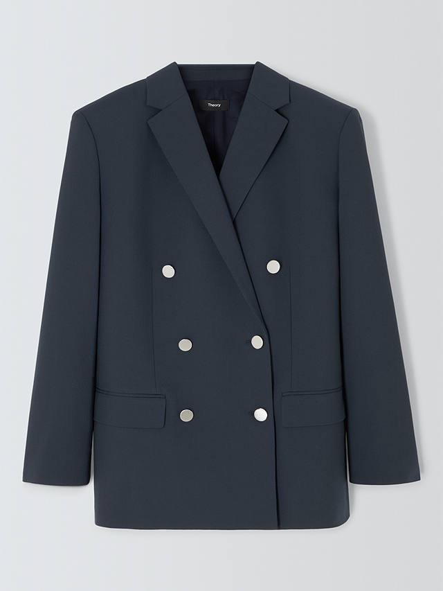 Theory Boxy Double Breasted Jacket, Nocturne Navy