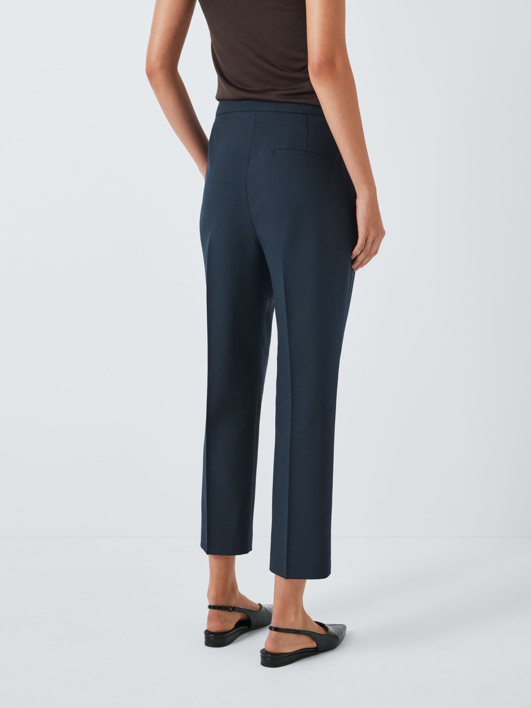 Theory Slim Leg Cropped Trousers, Nocturne Navy, 8