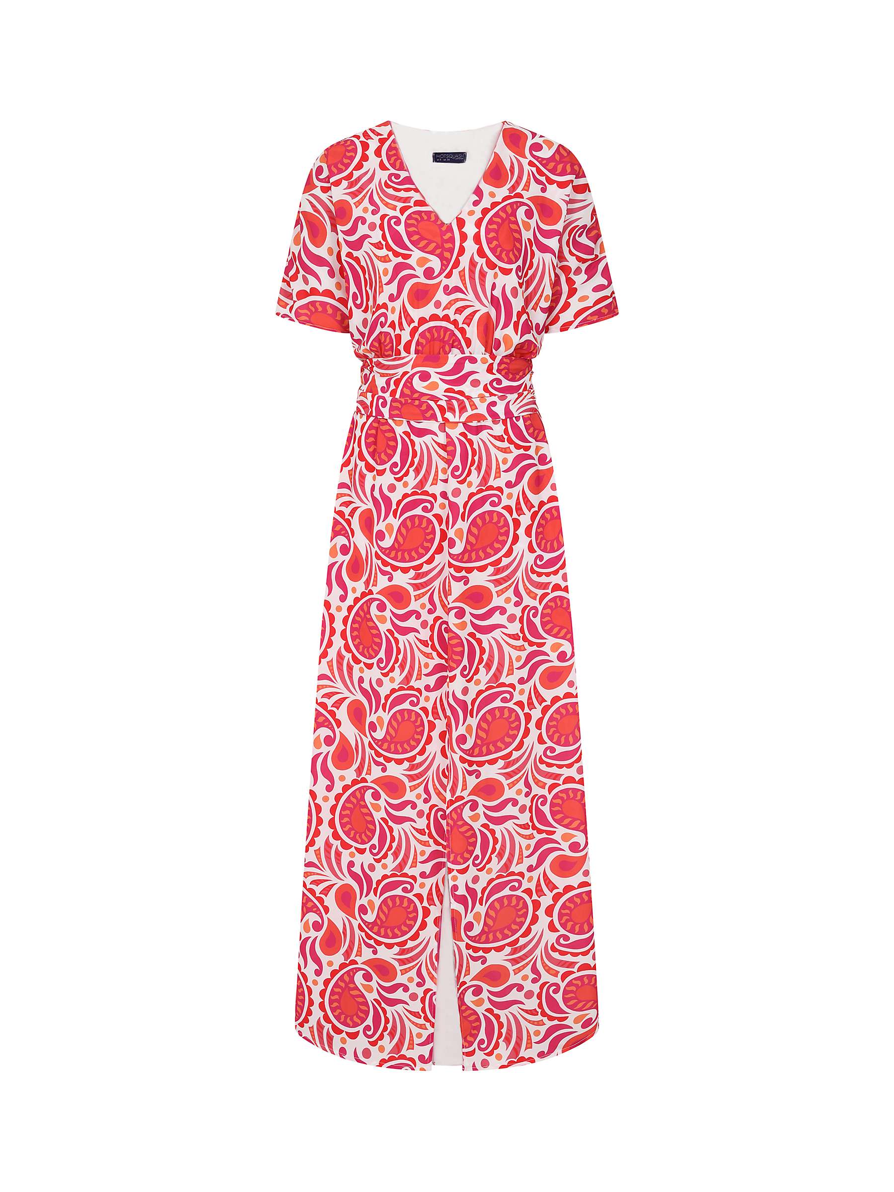 Buy HotSquash Oversized Split Maxi Dress, Red/White Paisley Online at johnlewis.com