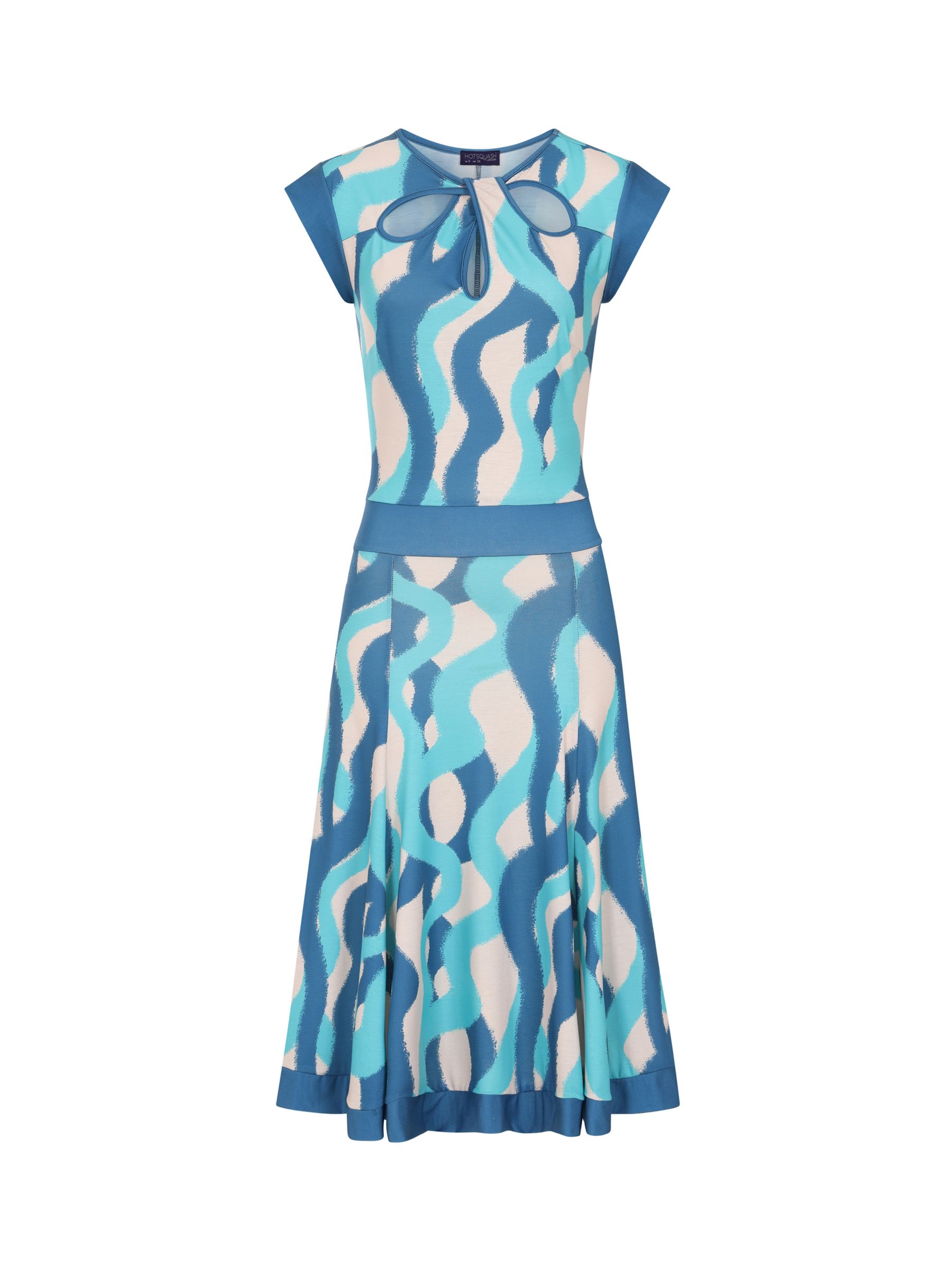 Buy HotSquash Keyhole Fit And Flare Dress, Blue Wave Online at johnlewis.com