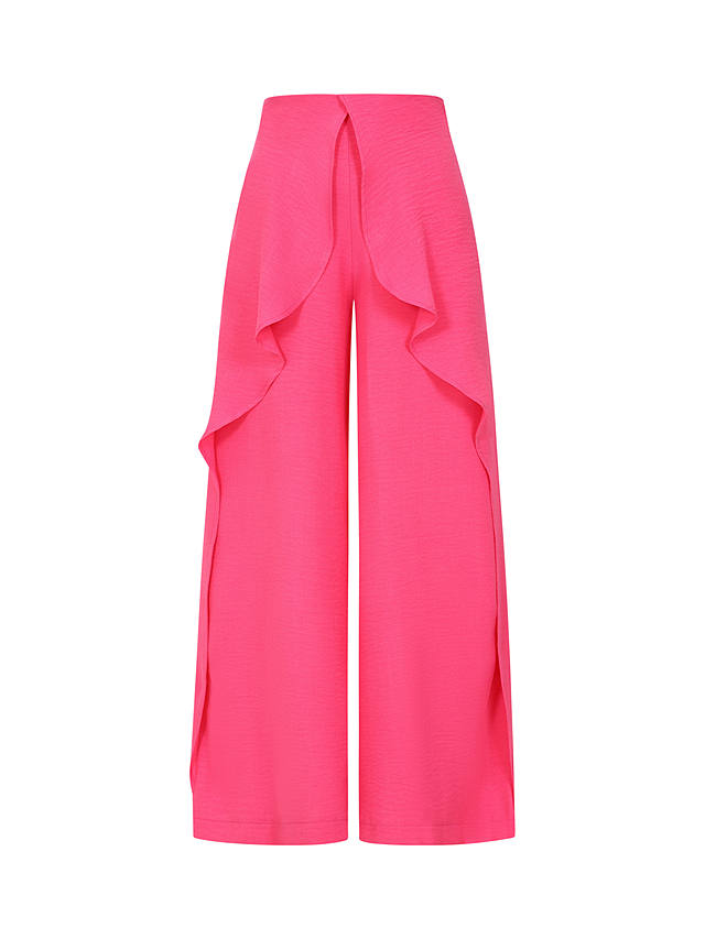 HotSquash Palazzo Side Frill Trousers, Pink