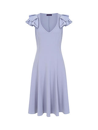 HotSquash Frill Sleeve A-Line Dress, Purple Impression