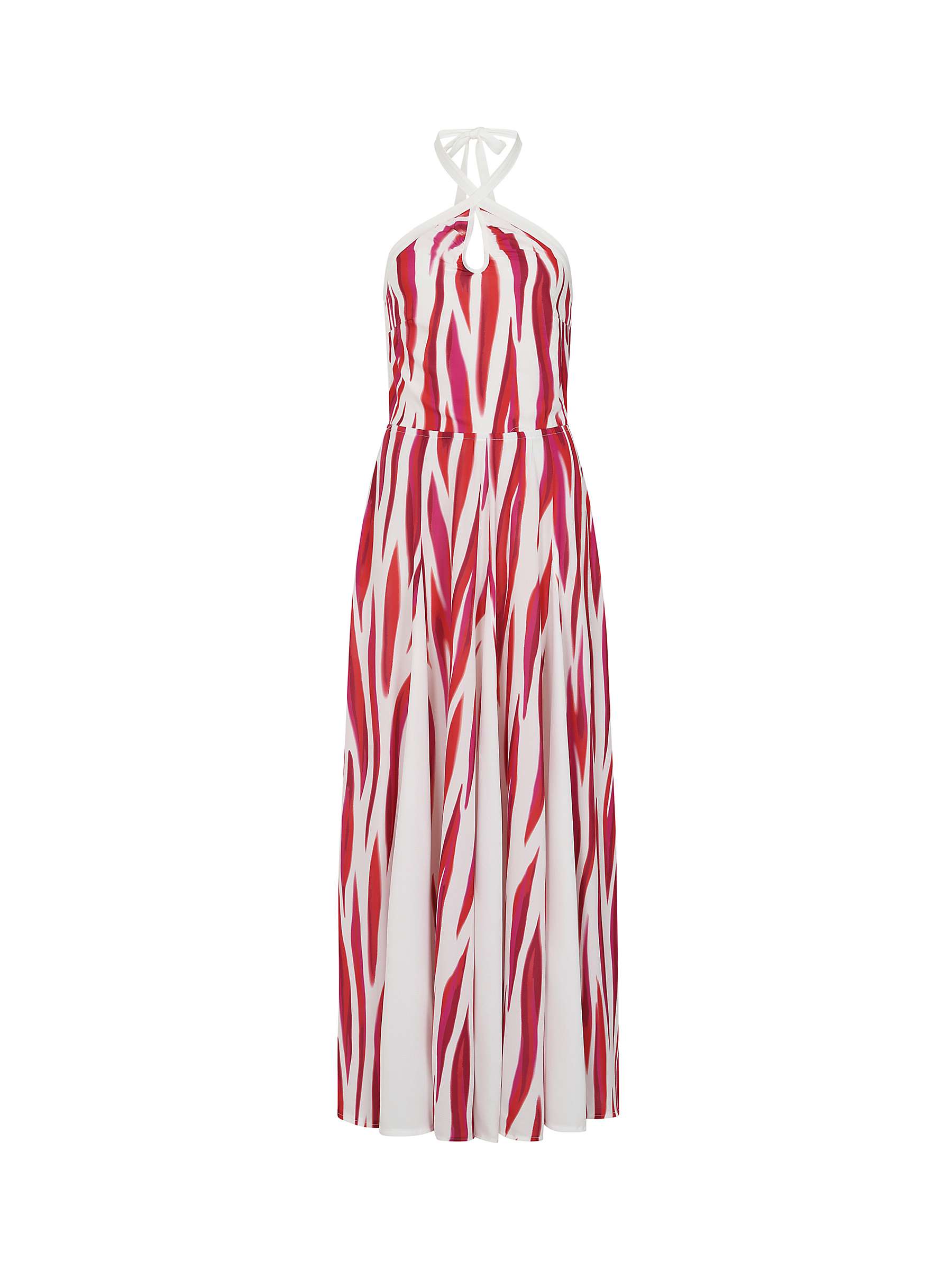 Buy HotSquash Halterneck Contrast Panels Maxi Dress, Red/White Online at johnlewis.com