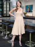 HotSquash Sleeveless Flared Dress, Latte