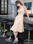 HotSquash Sleeveless Flared Dress, Latte